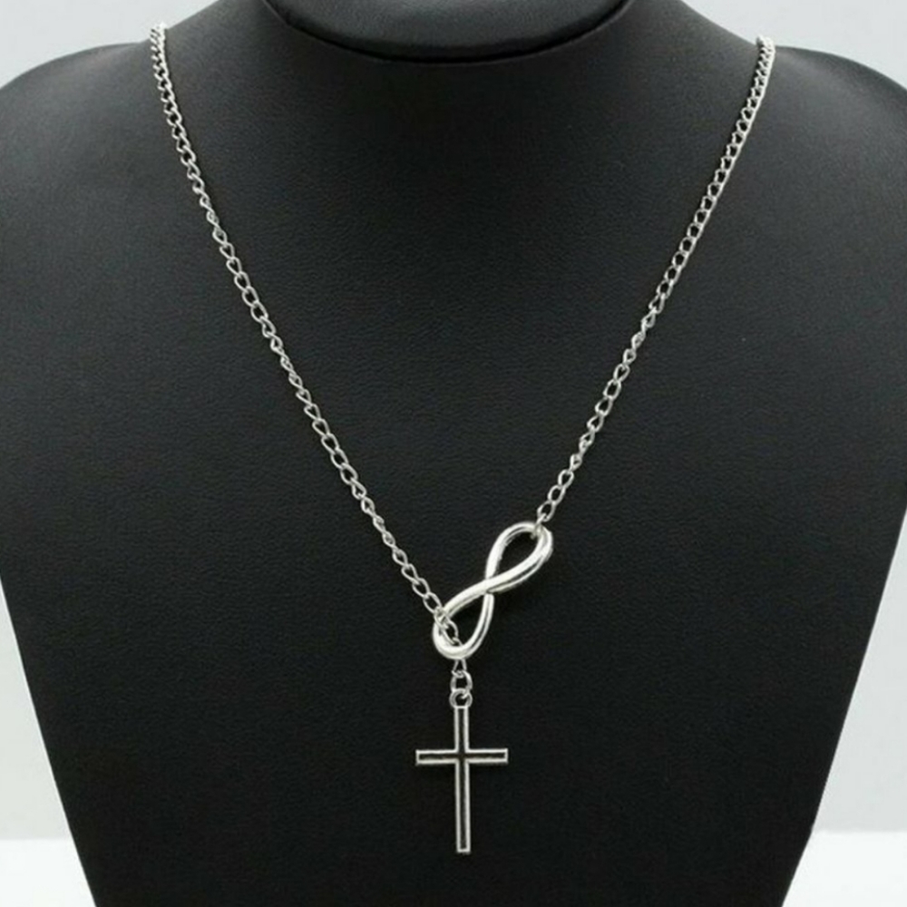 Silver Infinity Cross Necklace